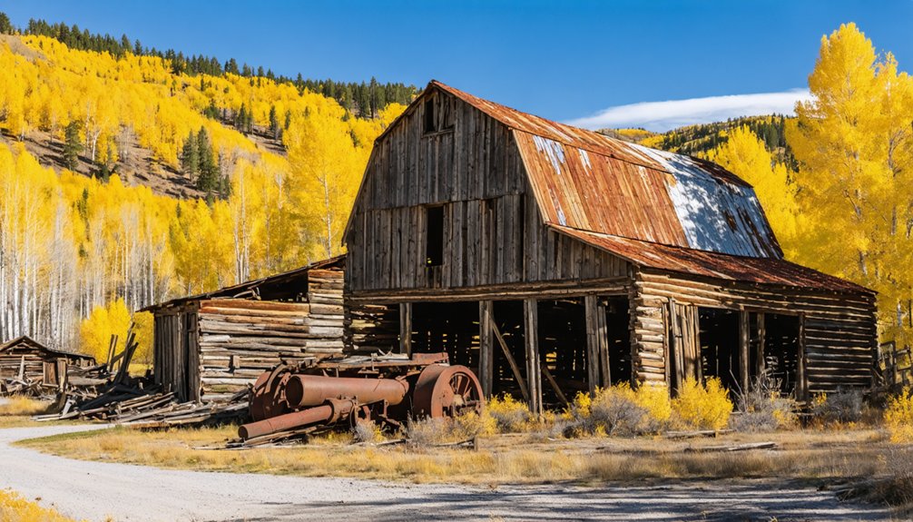abandoned towns autumn colors