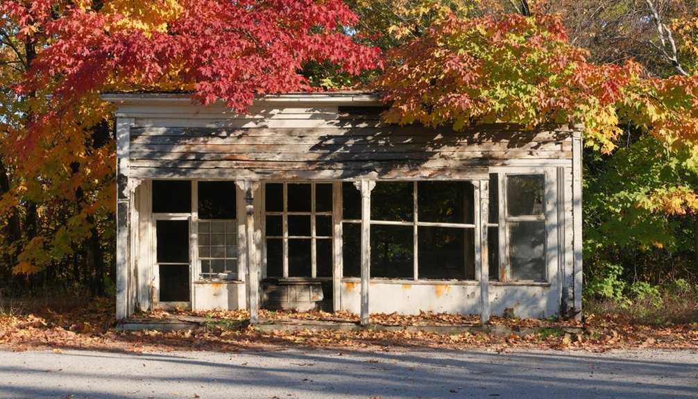abandoned towns with autumn color