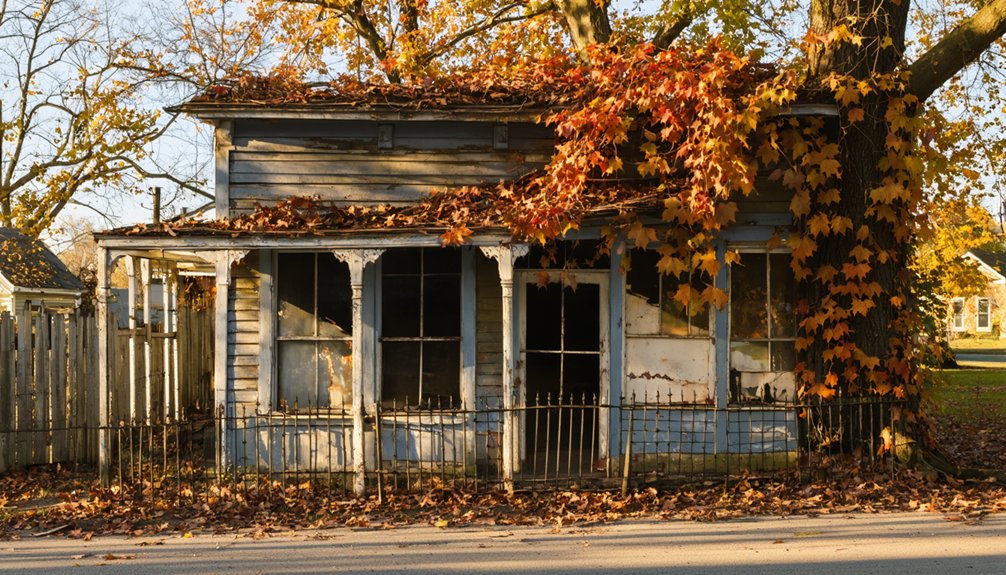 abandoned towns with autumn colors