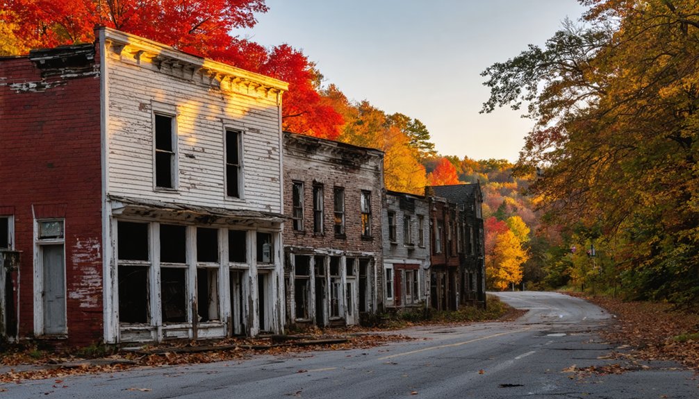 abandoned towns with autumn colors