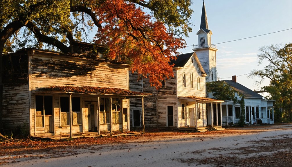 abandoned towns with autumn foliage