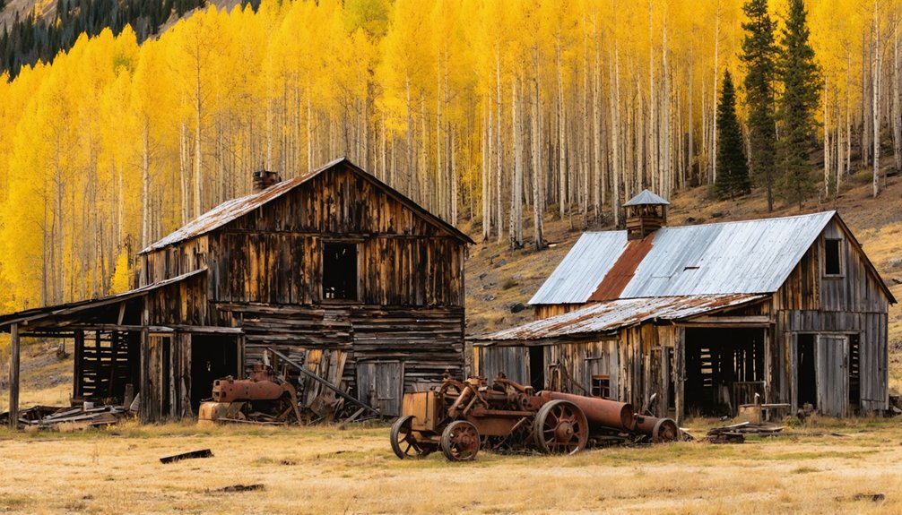 autumn trees historic mining camp