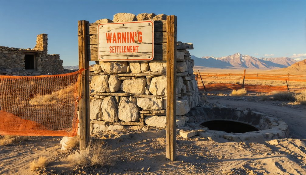 crumbling hazardous ghost town foundations