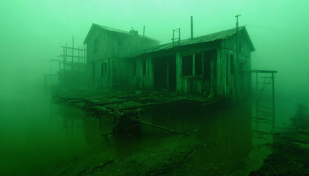 entire town submerged beneath reservoir