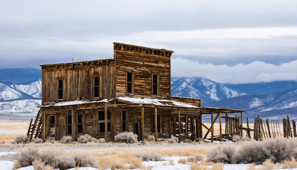 frozen ghost towns winter scenery