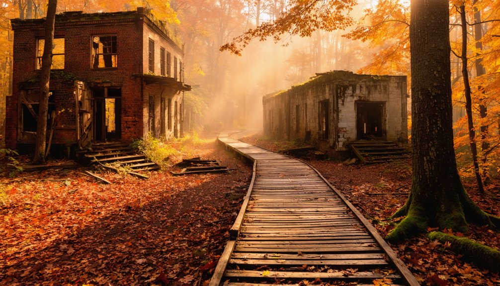 ghost towns amidst fall foliage