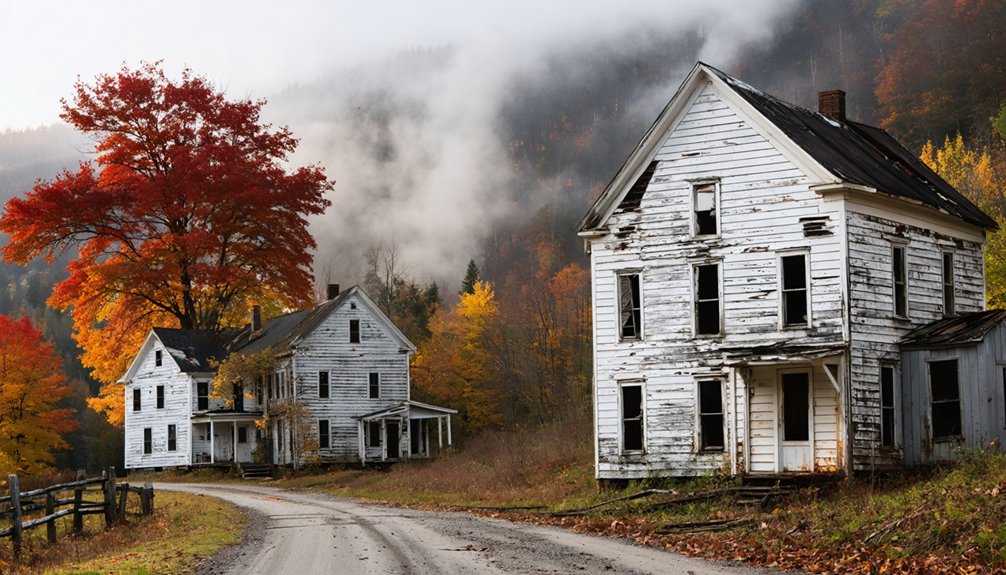 ghost towns with fall foliage
