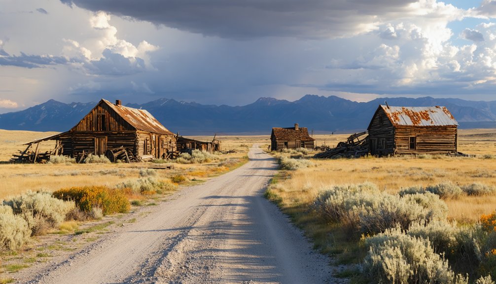ghostly remnants of abandoned mining town