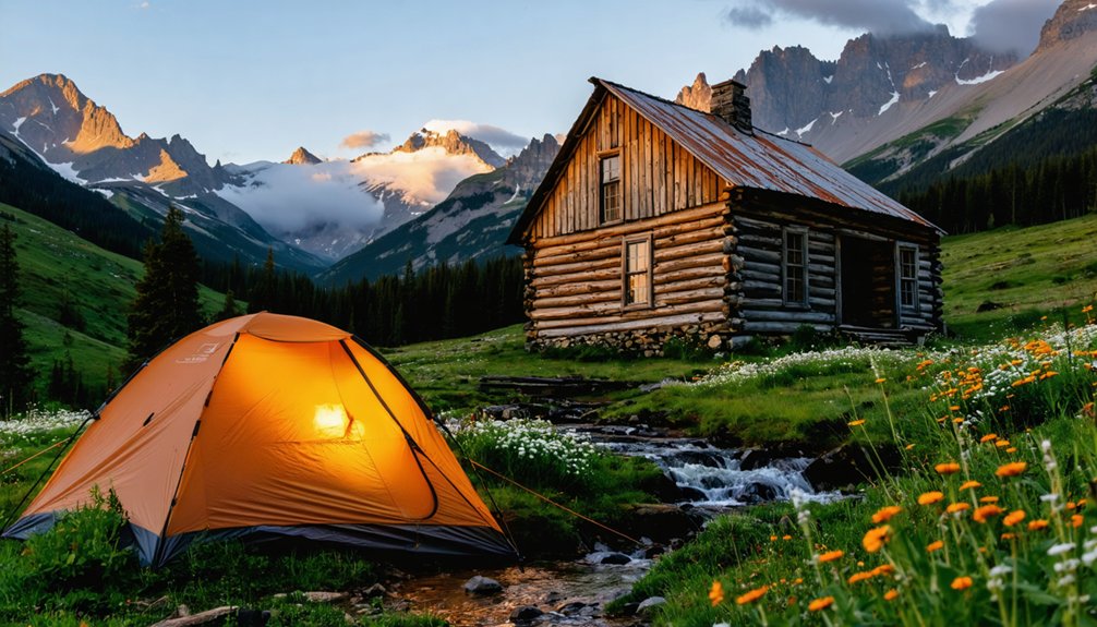 mining town with snowdrifts