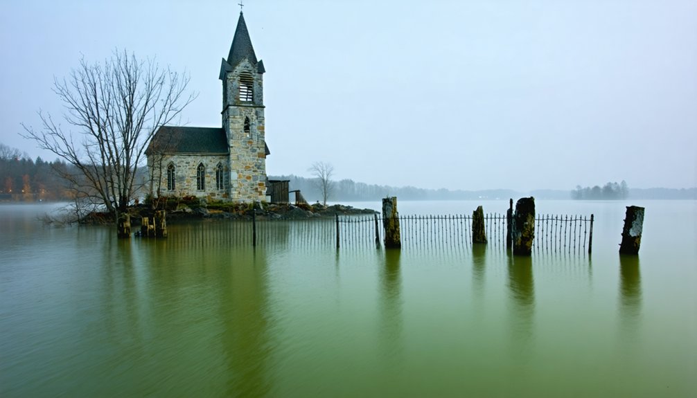 receding waters reveal remnants