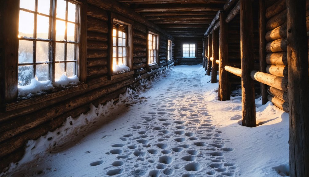 remote winter historic town