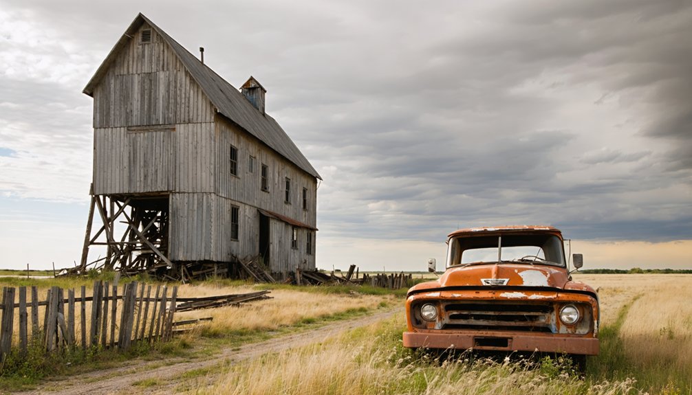 scattered traces on north dakota prairie