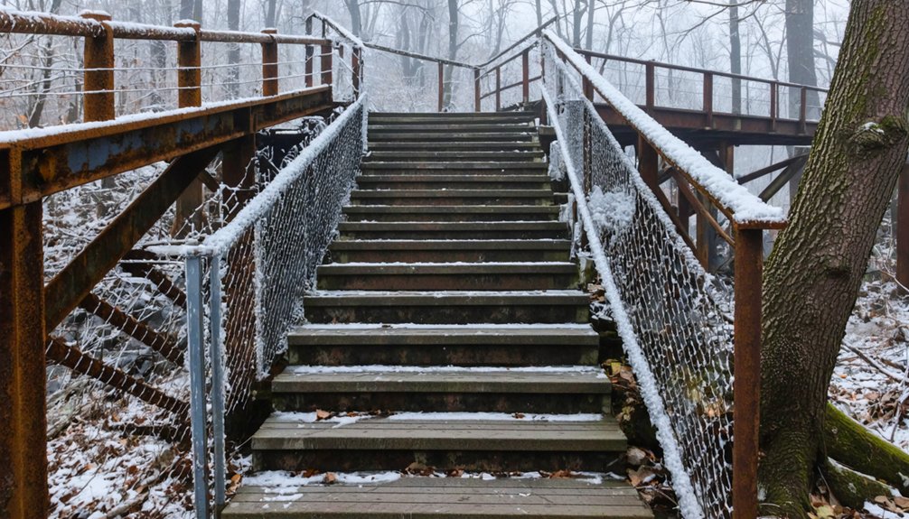 steep icy 821 stairs