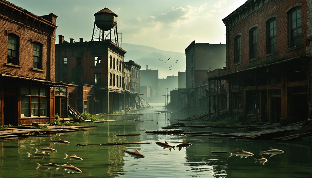 underwater historic mill ruins