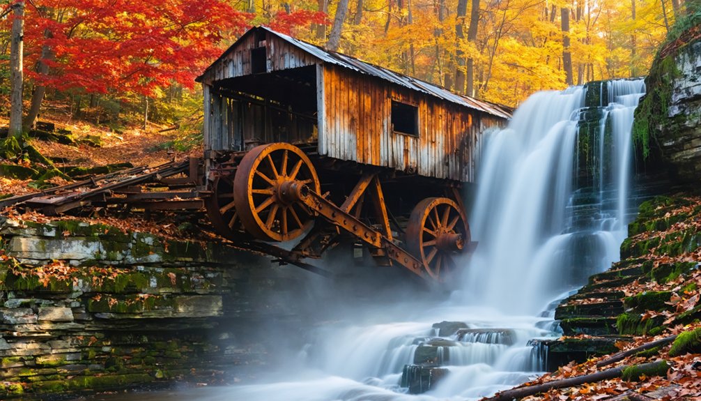 waterfalls amid abandoned towns