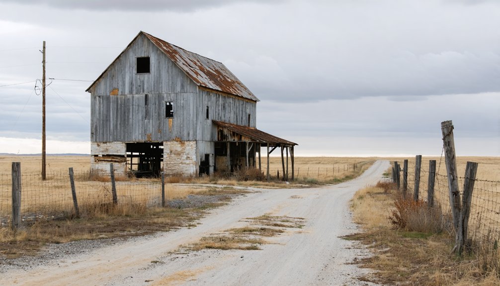 weathered crumbling fading enduring remnants