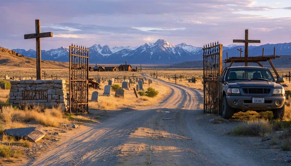 weathered pioneer mountain cemetery headstones