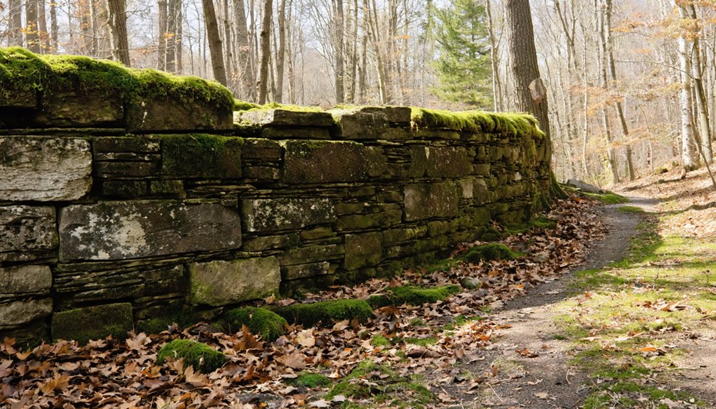 abandoned ccc era stone structures in woods