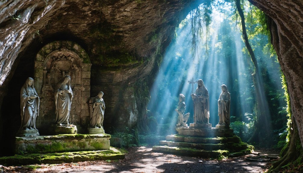 ethereal layered low angled mystical sanctuary