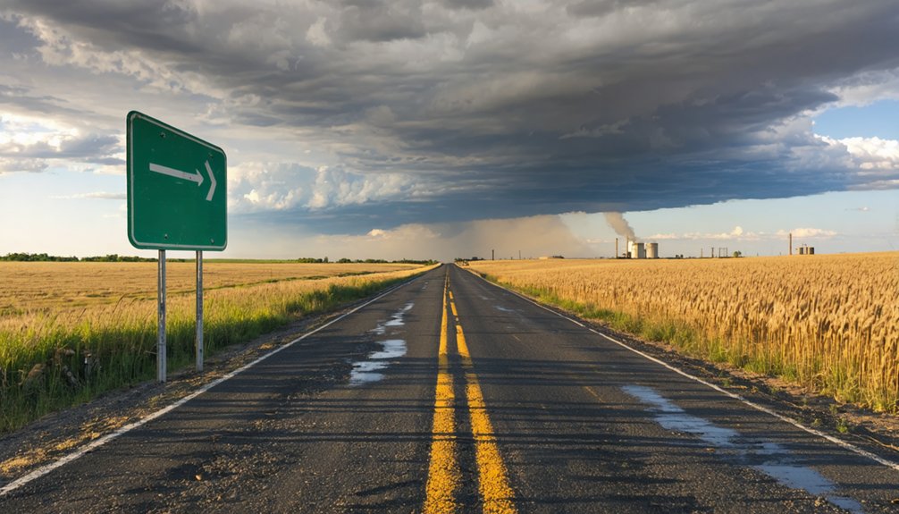 gravel tracks abandoned farmsteads sparse cell service