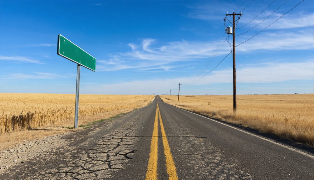 rural roads to isolated town
