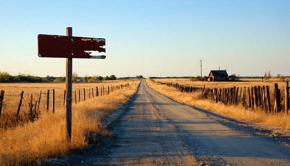 vanished railway settlement along salt plains
