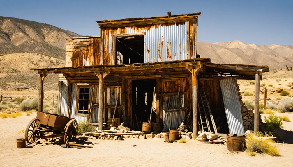 weathered hand hewn remarkably intact cabins