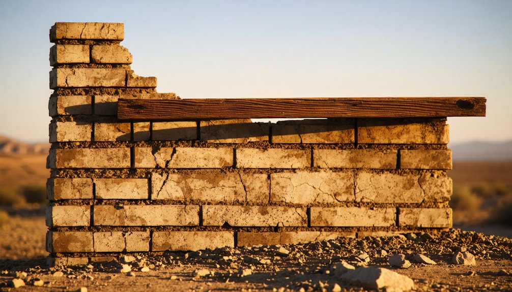 weathered stone abandoned craftsmanship dramatic contrast