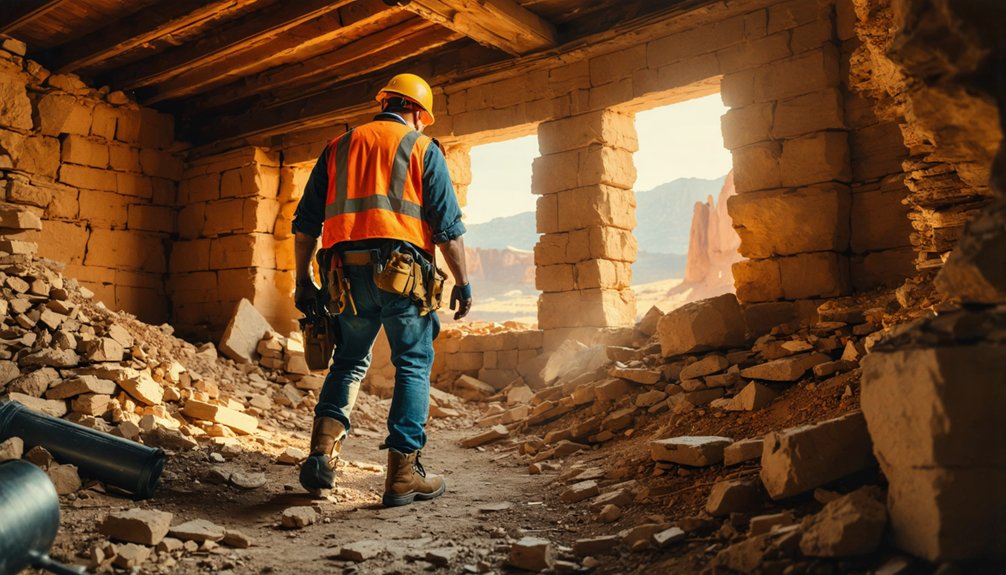 weathered unstable hazardous dehydrating