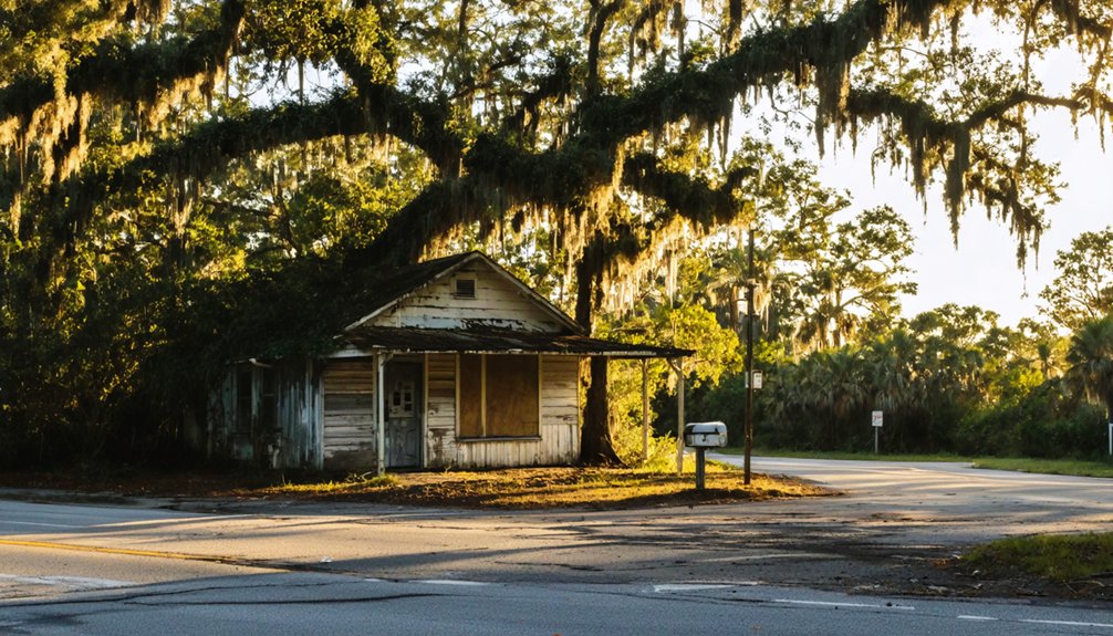 quiet abandoned rural community