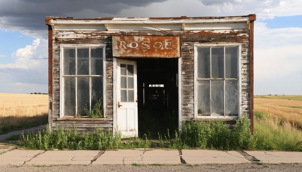crumbling storefronts golden hour