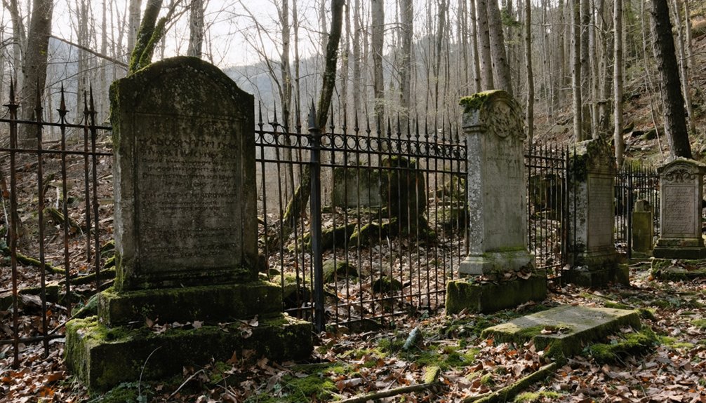 abandoned cemetery and ruins