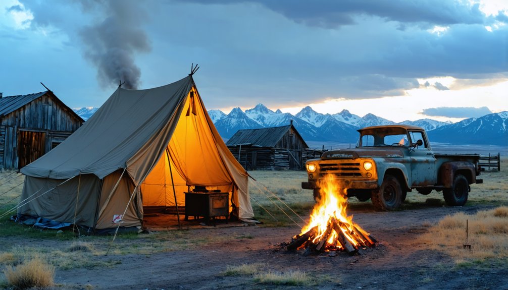 camp near ghost towns