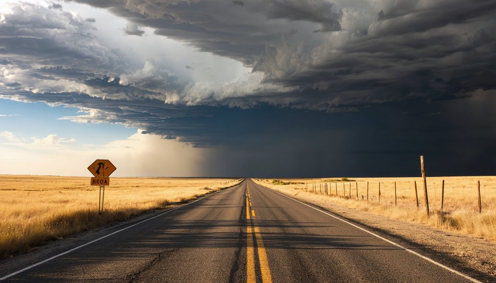 driving routes through landscape