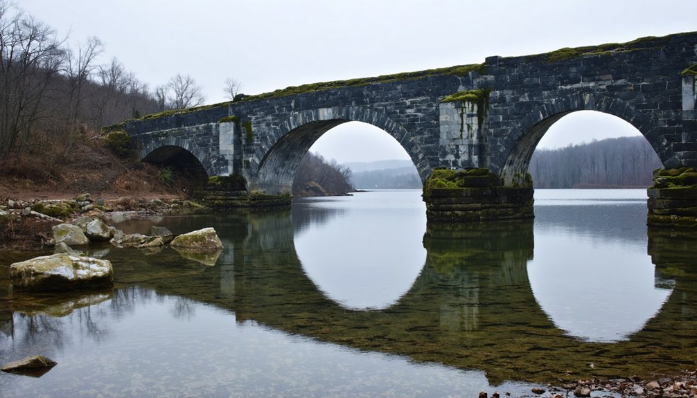 historic bridge revealed underwater