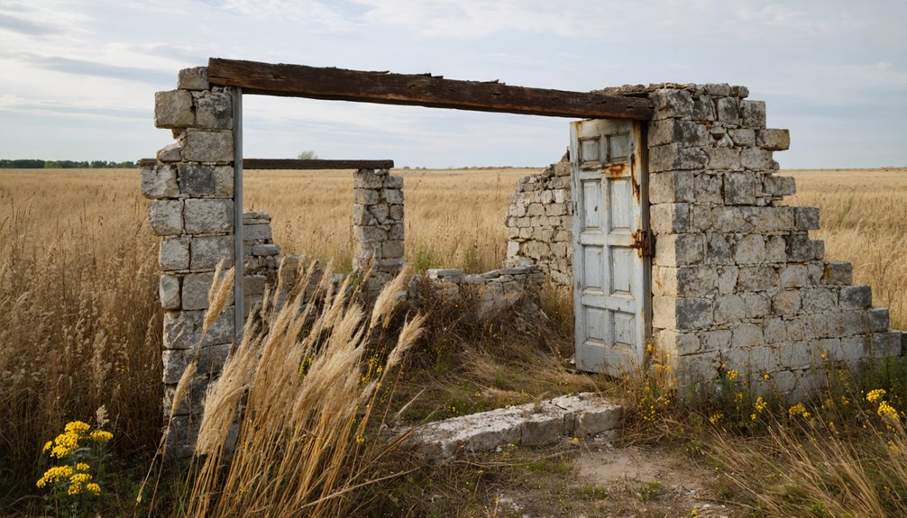 abandoned gravestone empty landscape