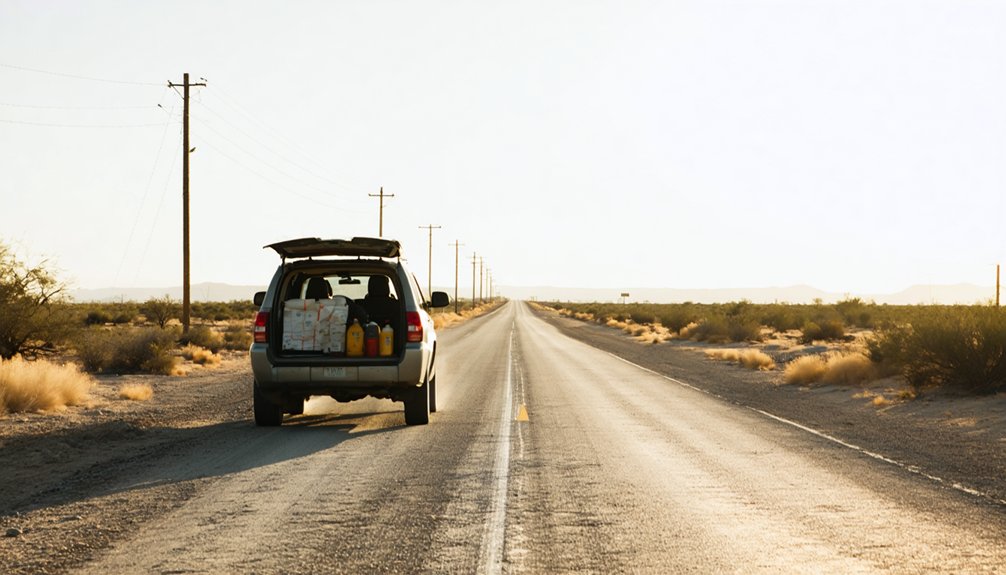 drive safely through isolated desert