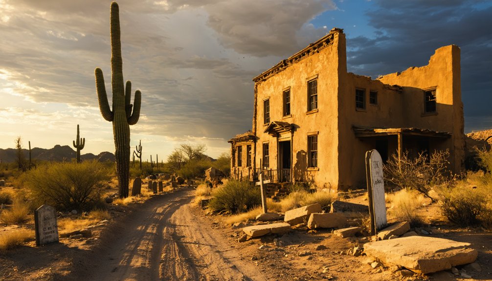 explore ruins and cemetery
