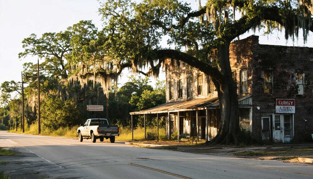 ghost town with historic decay