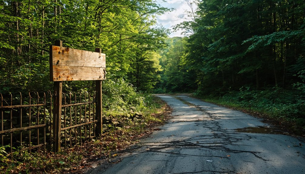 ghost town with preserved ruins