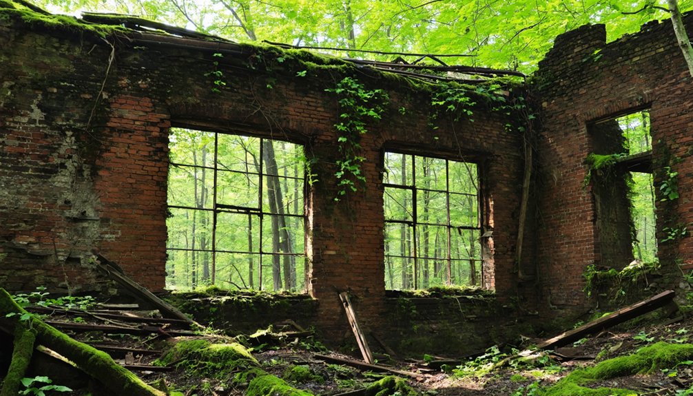 nature reclaiming industrial sites