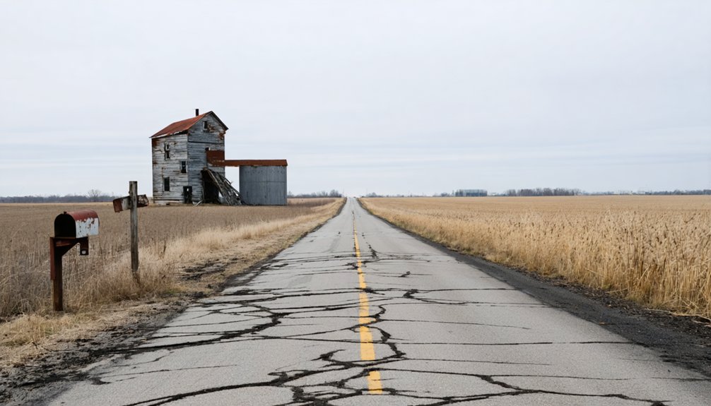 quiet rural residential landscape