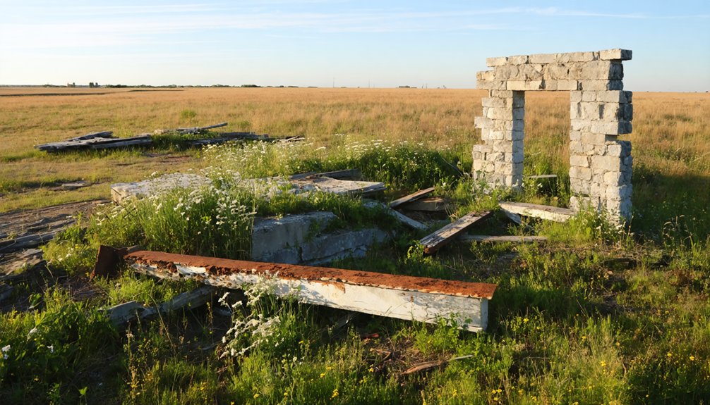 ruins and overgrown remnants