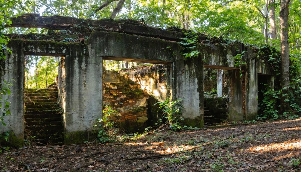 ruins concealed by river erosion