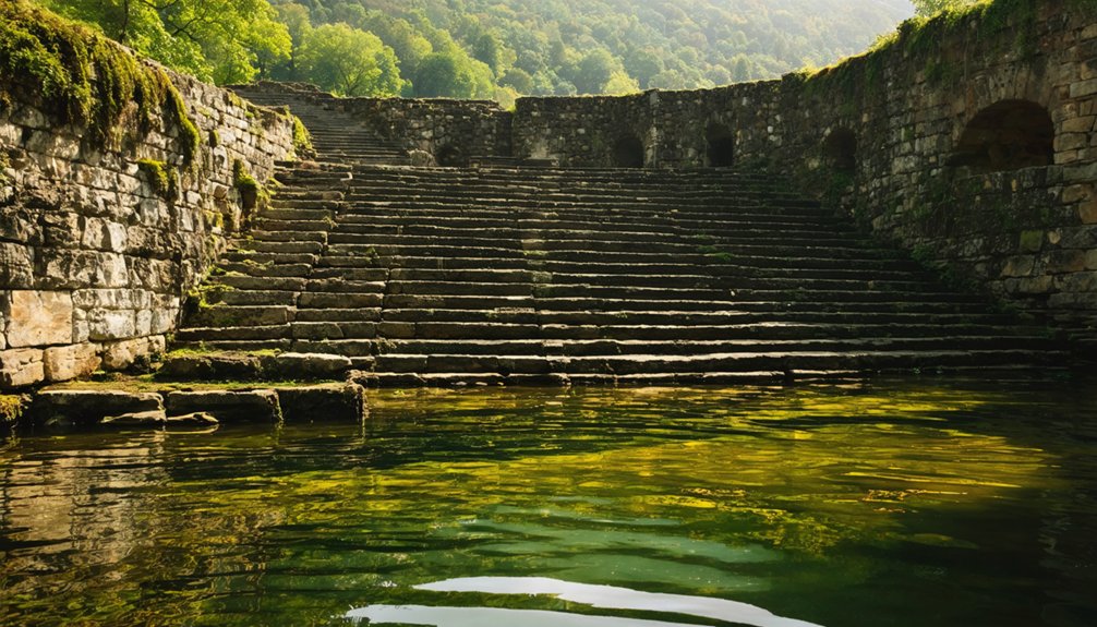 submerged ruins and remnants