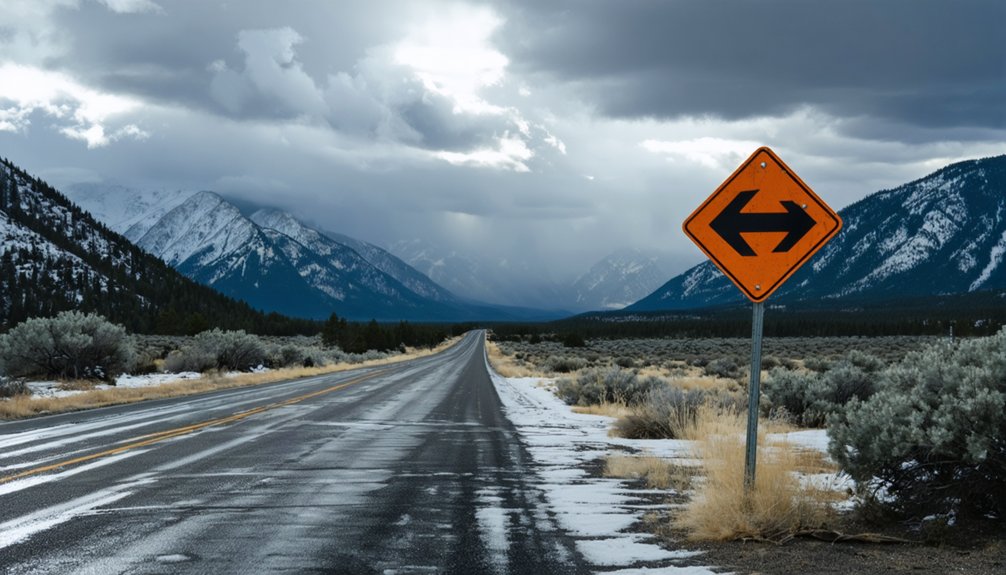winter snow wildfire rough road