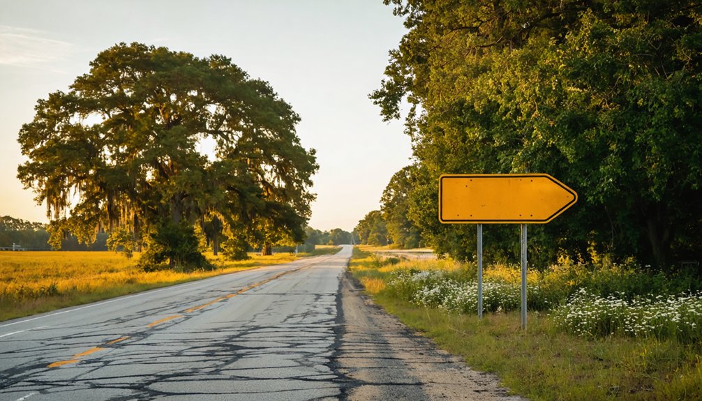 follow rural crossroads signs