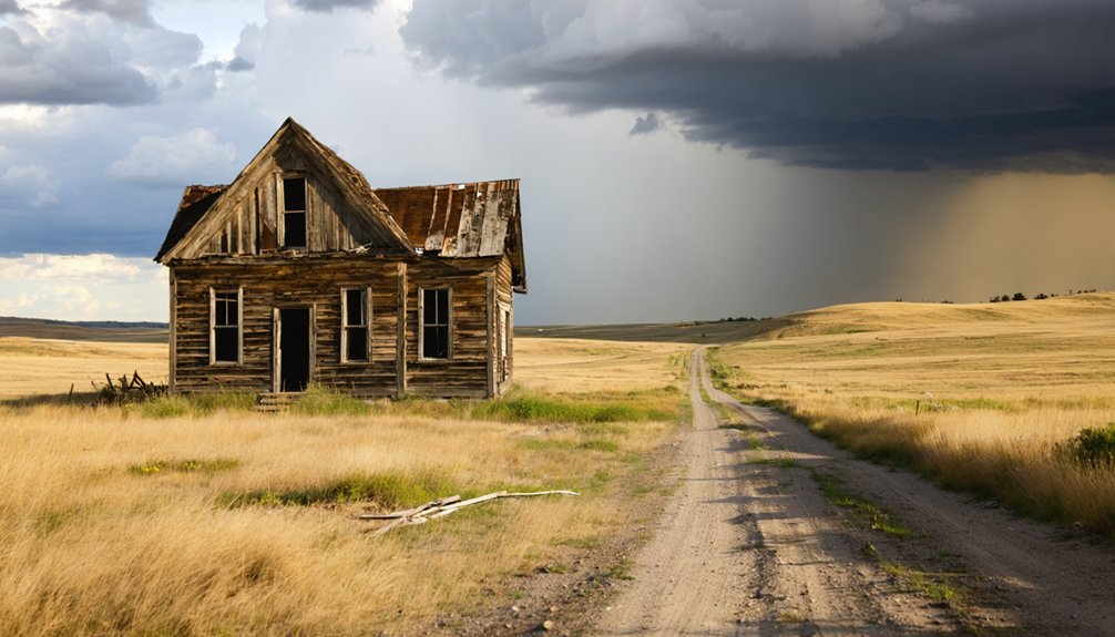 ghost town amid collapsed mines