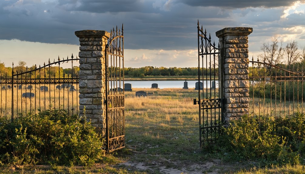 historic cemetery and river crossing