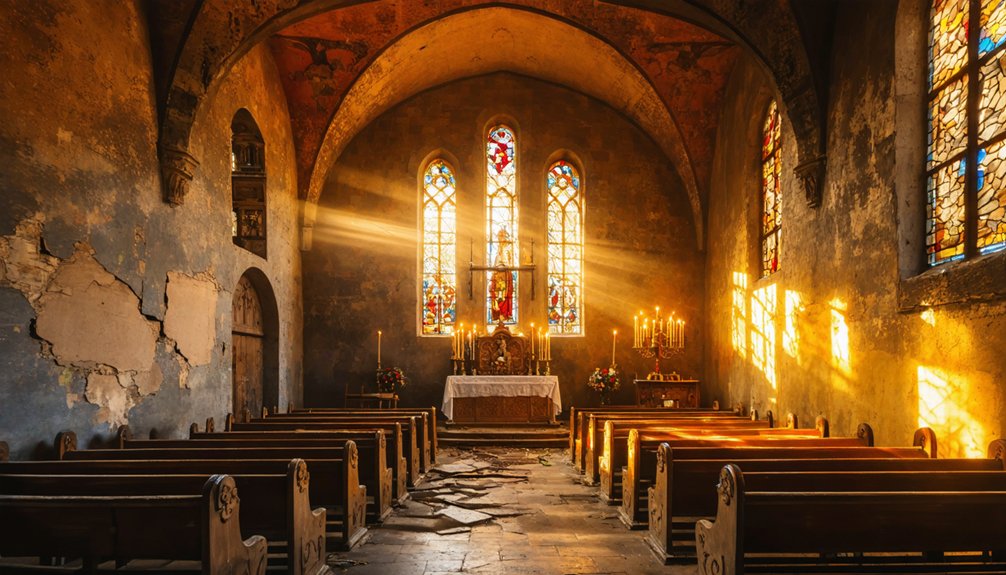 historic gothic church fresco art